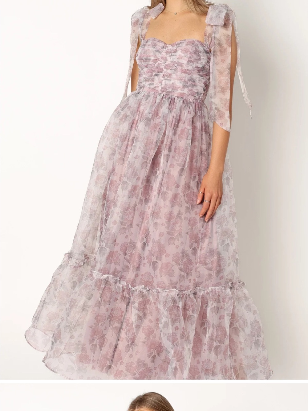 Petal & Pup Dusty Pink Floral Tie-Shoulder Midi Dress